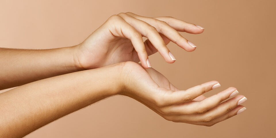 Manicured nails Woman hands